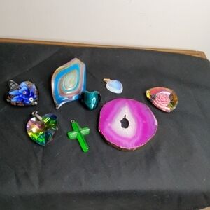 Colorful Gemstone and Glass Pendent Bundle.